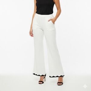 STYLEWE White Flare Pants with Black Trim